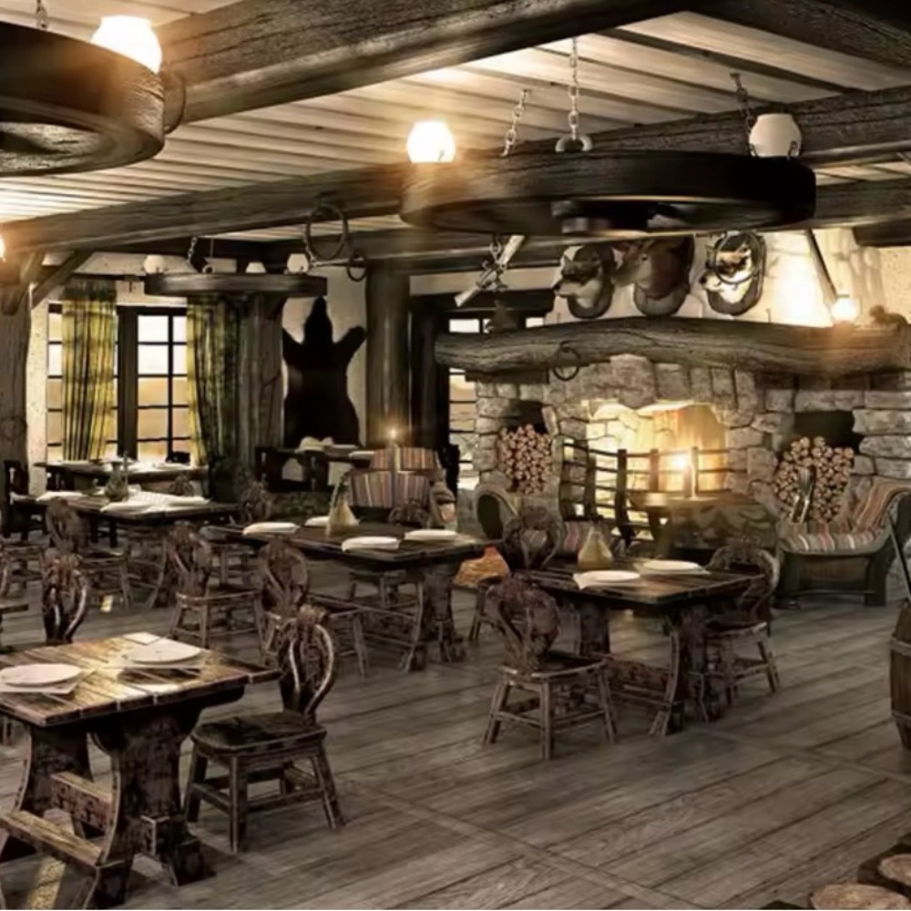 Rustic Wooden bar background size 10x7 ft